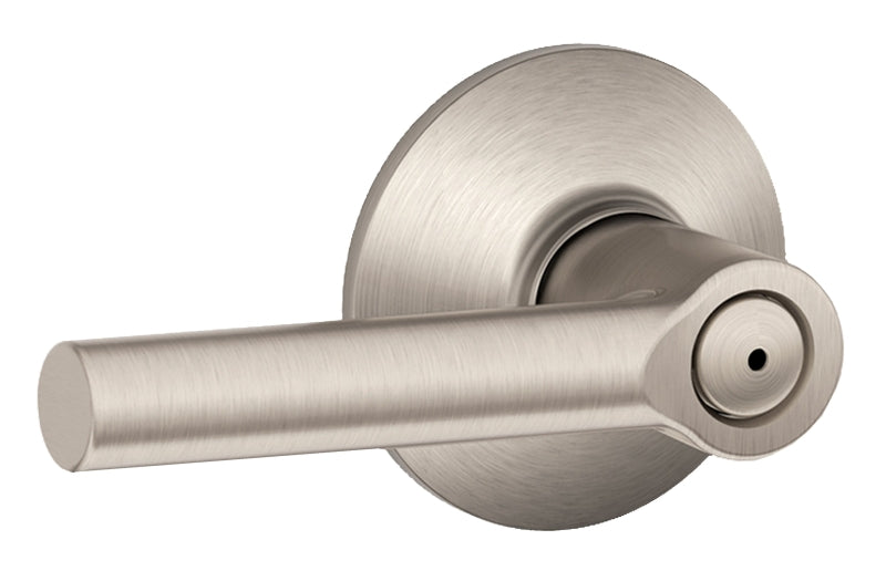 Schlage F Series F40VBRW619 Privacy Lever, Mechanical Lock, Satin Nickel, Metal, Residential, 2 Grade, ADA Compliant