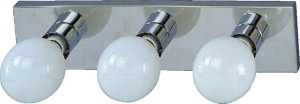 Boston Harbor V5CH03 Vanity Bar Fixture, 100 W, 3-Lamp, G Lamp, Steel Fixture, Polished Chrome Fixture