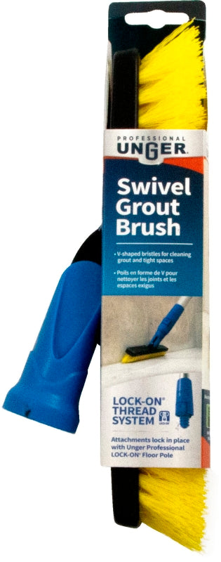 Unger Professional 975200 Swivel Grout Brush, 1-1/4 in L Trim, Polypropylene Bristle, 5-1/2 in OAL