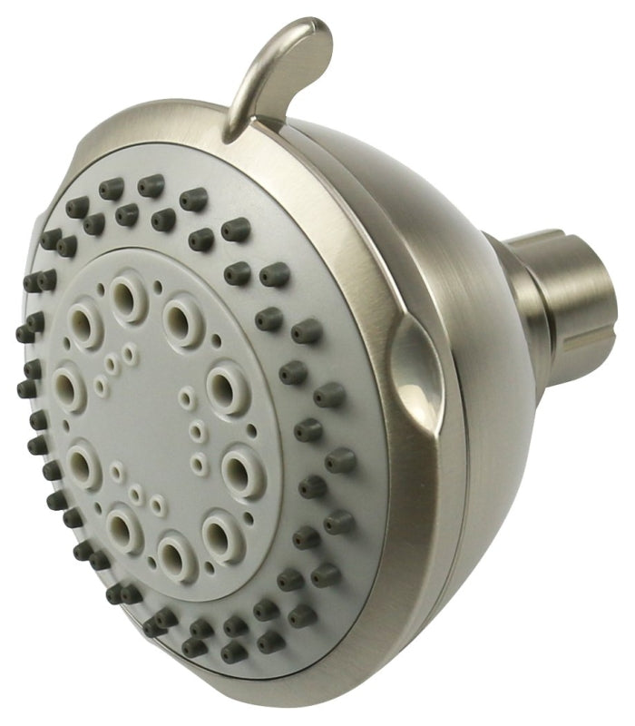 Boston Harbor TS02213NP Showerhead, 1.75 gpm, 1/2 in Connection, Threaded, 3-Spray Function, Plastic, Brushed Nickel