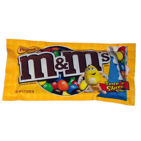 M&M's Peanut Chocolate Candies 3.27 oz, Pack of 24