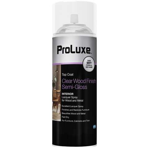 ProLuxe Semi-Gloss Clear Oil-Based Wood Finish Lacquer Spray 12.25 oz, Pack of 6