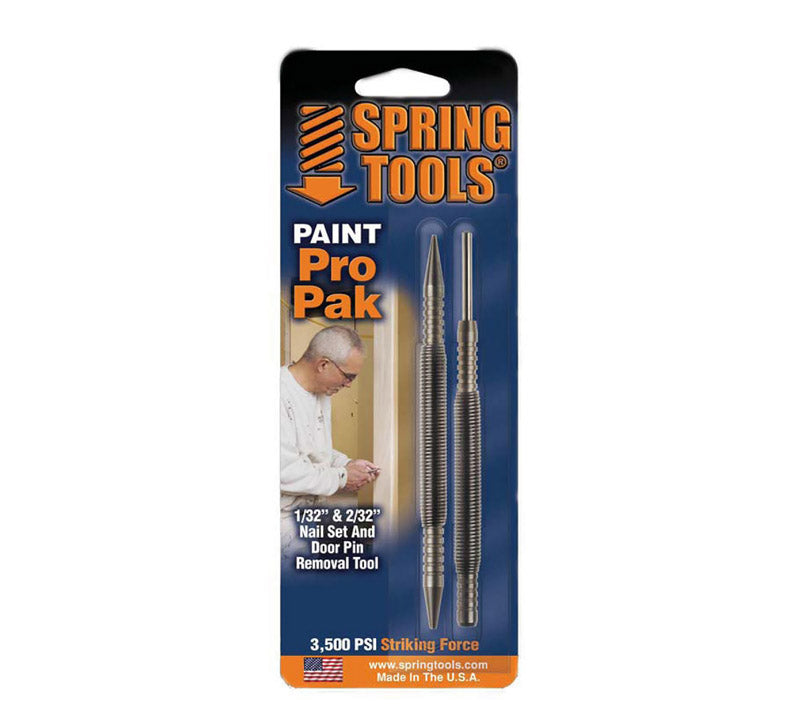 Spring Tools Paint Pro Pak 1/32 and 2/32 in. Hammerless Nail Set and Door Pin Removal Tool 2 pc