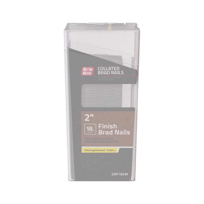 Grip-Rite 2 in. L X 18 Ga. Straight Strip Electro Galvanized Finish Nails 1000 pk
