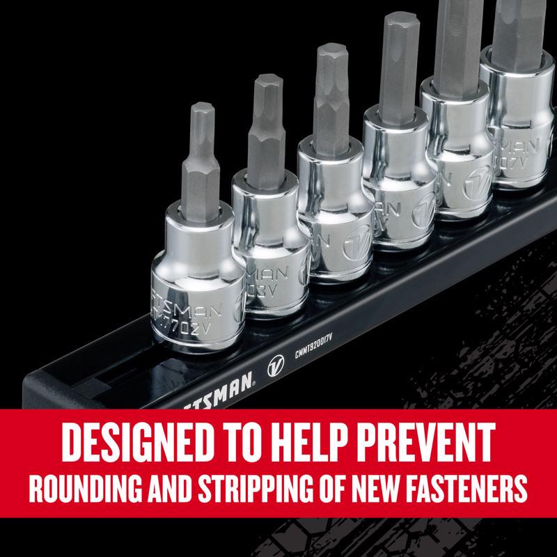 Craftsman V-Series X-Tract Technology 3/8 in. drive SAE Hex Bit Socket Set 6 pc