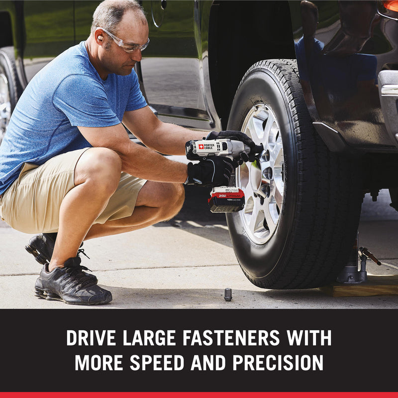 Porter Cable 20V 1/2 in. Cordless Brushed Impact Wrench Kit (Battery & Charger)