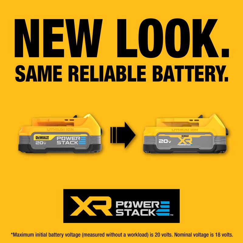 DeWalt 20V MAX XR POWERSTACK DCBP034C 1.7 Ah Lithium-Ion Compact Battery and Charger Starter Kit 2 p