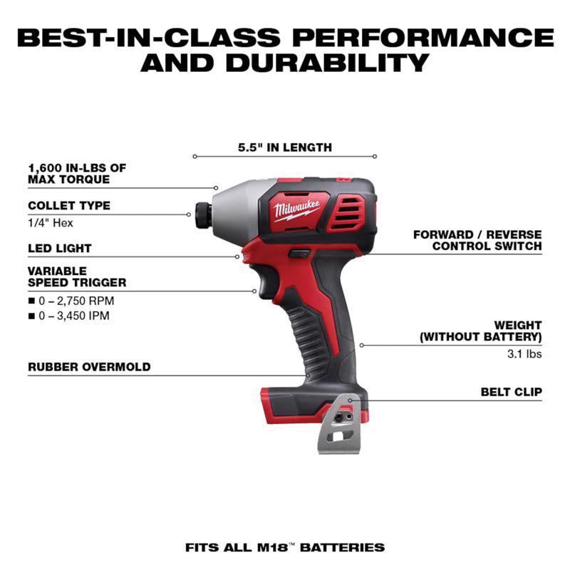 Milwaukee M18 Cordless Brushed 2 Tool Combo Kit