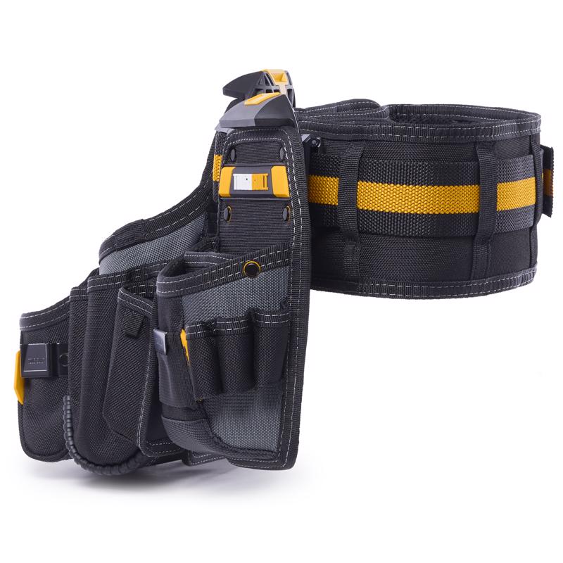 ToughBuilt 27 pocket Polyester Handyman Tool Belt 16 in. L X 12.5 in. H Black/Orange L 32 in to 48 i