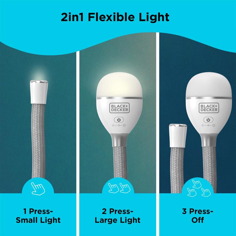 Black+Decker White LED Bendable Work Light