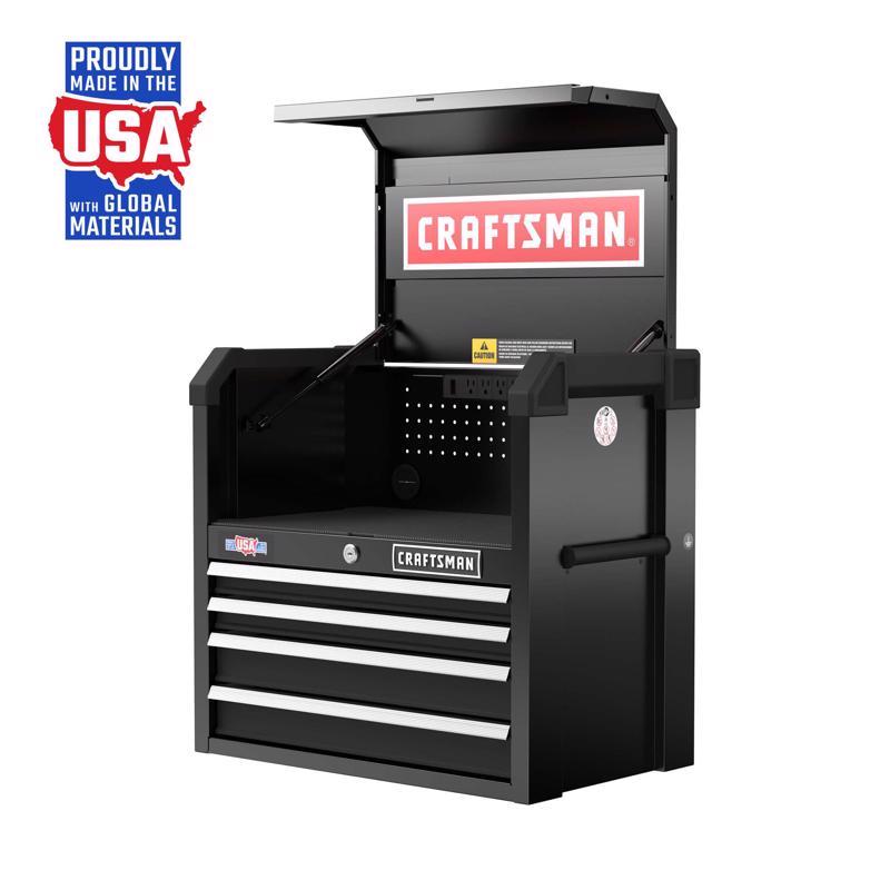 Craftsman S2000 26 in. 4 drawer Steel Tool Chest 24.7 in. H X 16 in. D