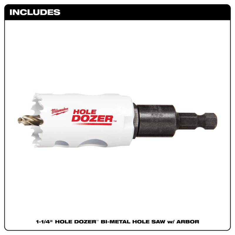 Milwaukee Hole Dozer 1-1/4 in. Bi-Metal Hole Saw with Arbor and Pilot Bit 1 pk, Pack of 2