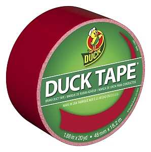 Duck 1265014 Duct Tape, Red, 8 mil Thick, 20 yd L, 1.88 in W
