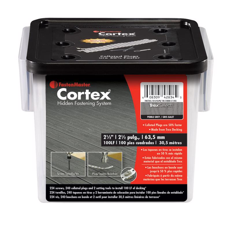 FastenMaster Cortex No. 10 X 2-1/2 in. L Pebble Gray Torx Ttap Button Head Hidden Deck Fastener 224