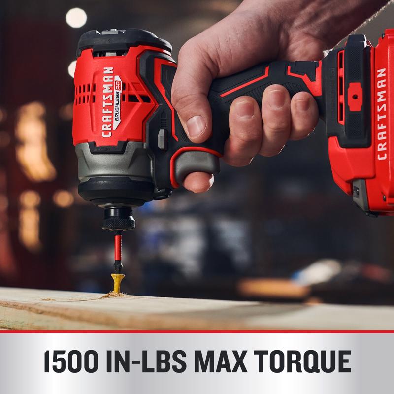 Craftsman V20 1/4 in. Cordless Brushless Impact Driver Kit (Battery & Charger)