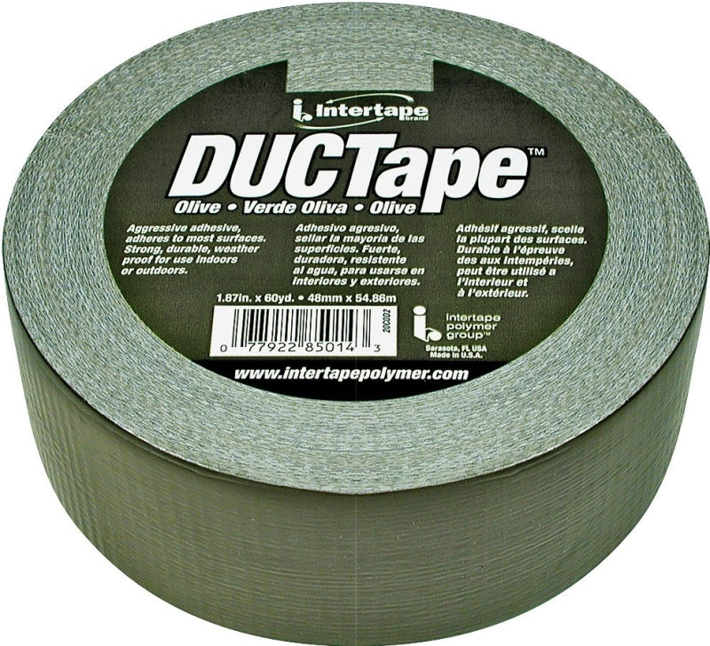 IPG 20C-OD2 Duct Tape, 60 yd L, 1.88 in W, Polyethylene-Coated Cloth Backing, Olive Drab
