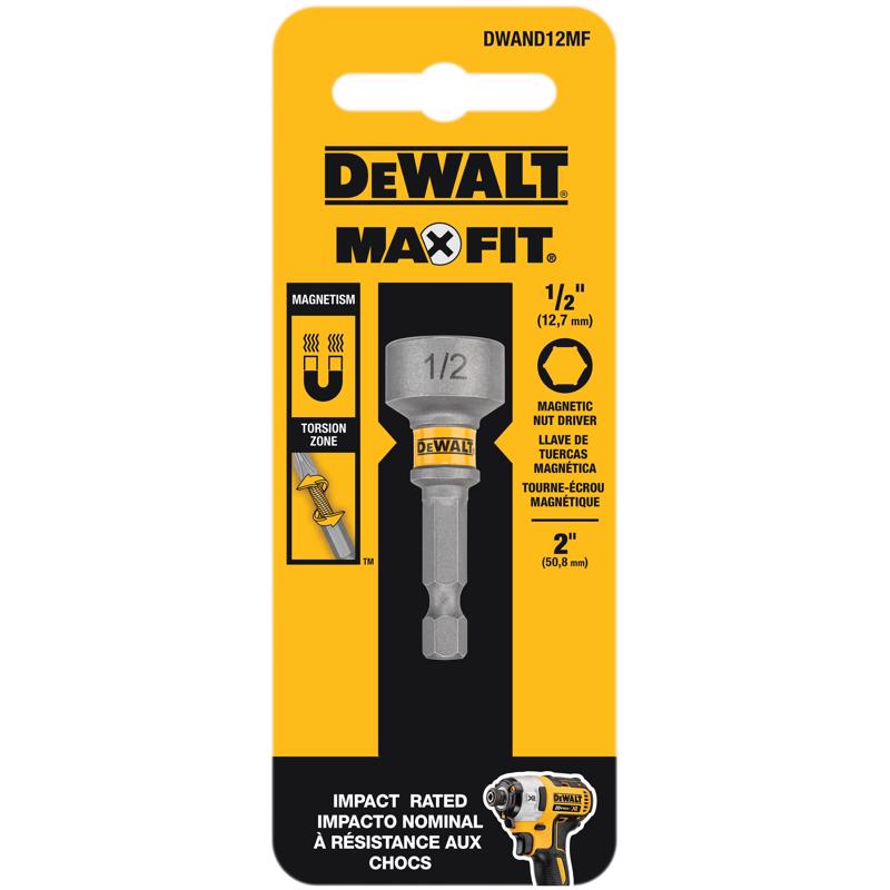 DeWalt Max Fit 1/2 in. X 2 in. L Steel Nut Driver 1 pk