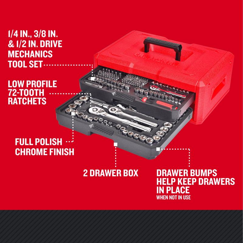 Craftsman 1/4 & 3/8 & 1/2 in. drive SAE Mechanic's Tool Set 256 pc