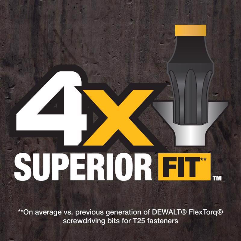 DeWalt FlexTorq Torx T25 X 1 in. L Impact Driver Bit Set Steel 30 pc
