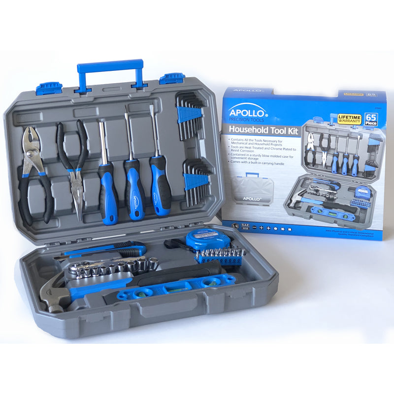 Apollo Tools Household Tool Kit 65 pc