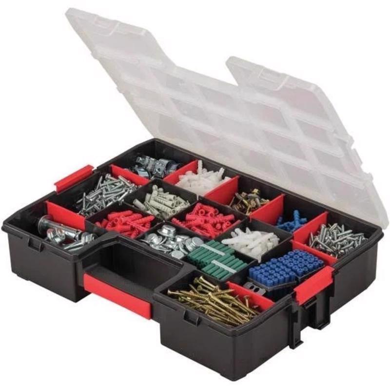 Craftsman 13 in. W X 3.5 in. H X 17.5 in. D Storage Organizer Plastic 15 compartments Black/Red