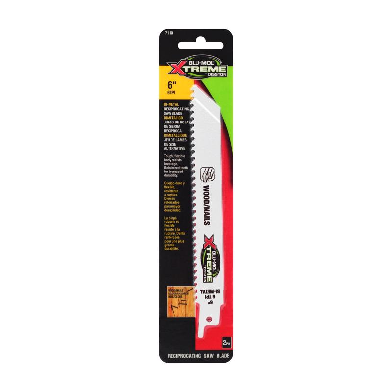 Blu-Mol Xtreme 6 in. Bi-Metal Reciprocating Blade 6 TPI 1 pk