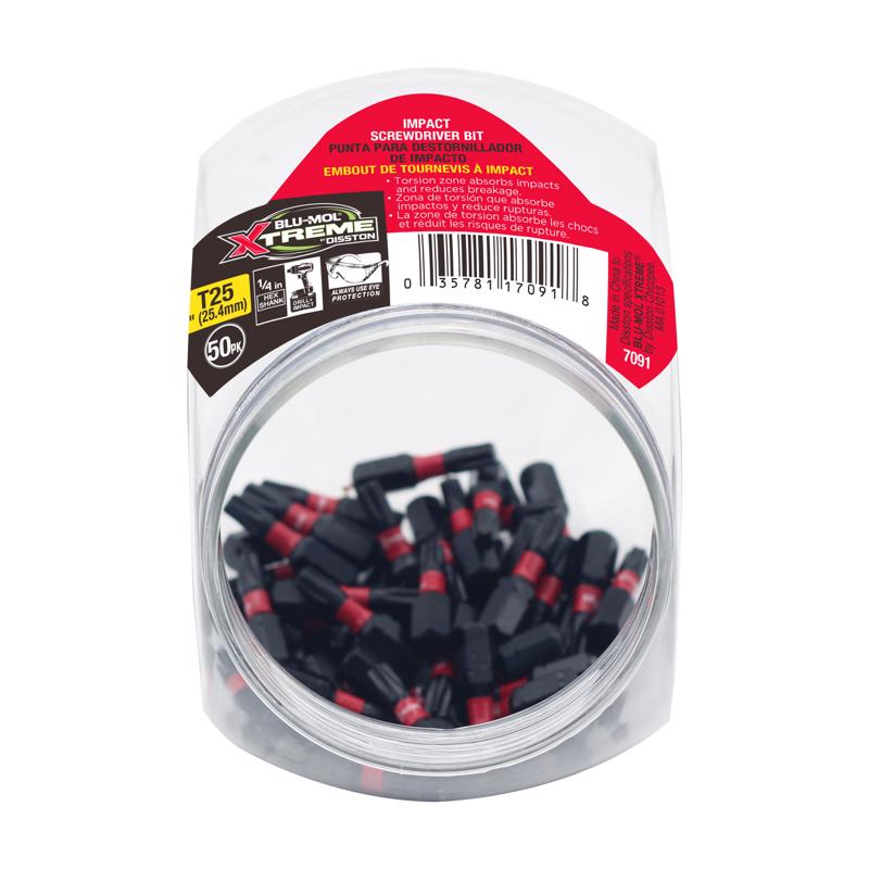 Blu-Mol Xtreme Torx T25 X 1 in. L Screwdriver Bit S2 Tool Steel 1 pc, Pack of 50