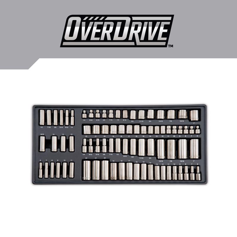 Craftsman OVERDRIVE 1/4 & 3/8 & 1/2 in. drive Metric/SAE 6 Point Mechanic's Tool Set 284 pc