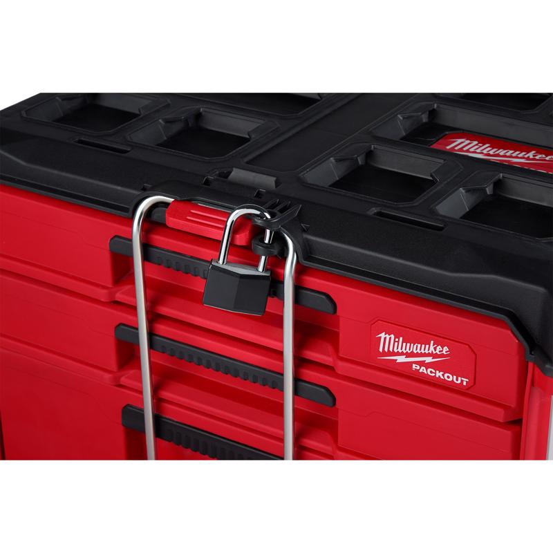 Milwaukee PACKOUT 22 in. Modular 3-Drawer Multi Drawer Tool Box Black/Red