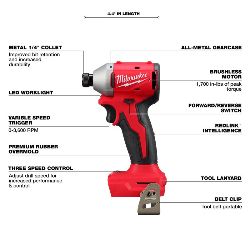 Milwaukee M18 Cordless Brushless 4 Tool Combo Kit