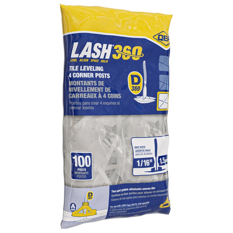 QEP Lash 2.61 in. H X 1.11 in. W X 1.59 in. L Plastic Tile Leveling Clips 100 pc