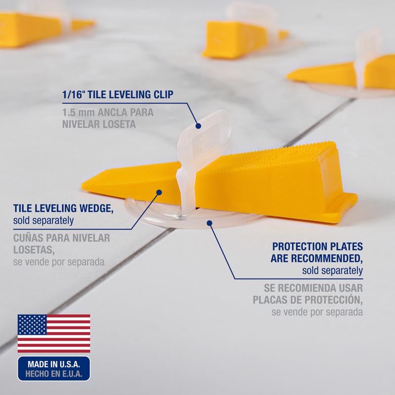 QEP Xtreme 1.29 in. H X 1.08 in. W X .95 in. L Plastic Tile Leveling Clips 500 pc