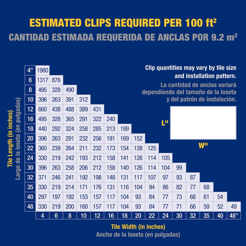 QEP Xtreme 1.29 in. H X 1.08 in. W X .95 in. L Plastic Tile Leveling Clips 500 pc