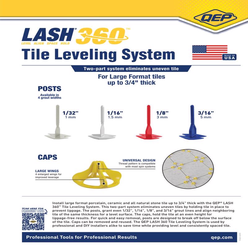 QEP Lash 4.7 in. H Plastic Tile Leveling Cap 100 pc
