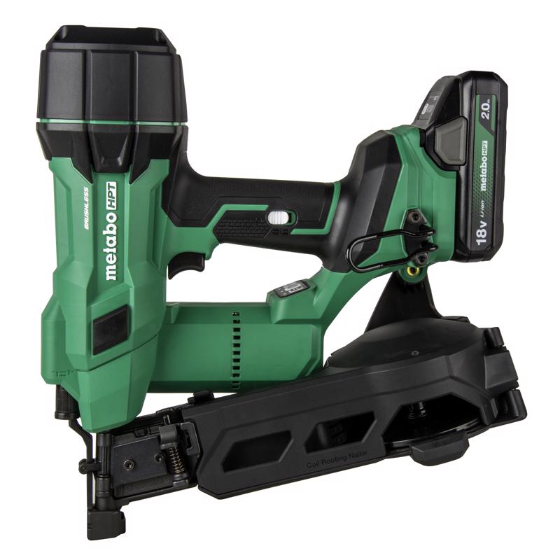 Metabo HPT MultiVolt Cordless Coil Roofing Nailer Kit (Battery & Charger) 18 V