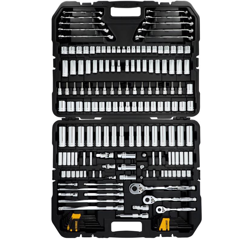 DeWalt ToughSeries 1/4 & 3/8 & 1/2 in. drive Metric/SAE Mechanic's Tool Set 185 pc
