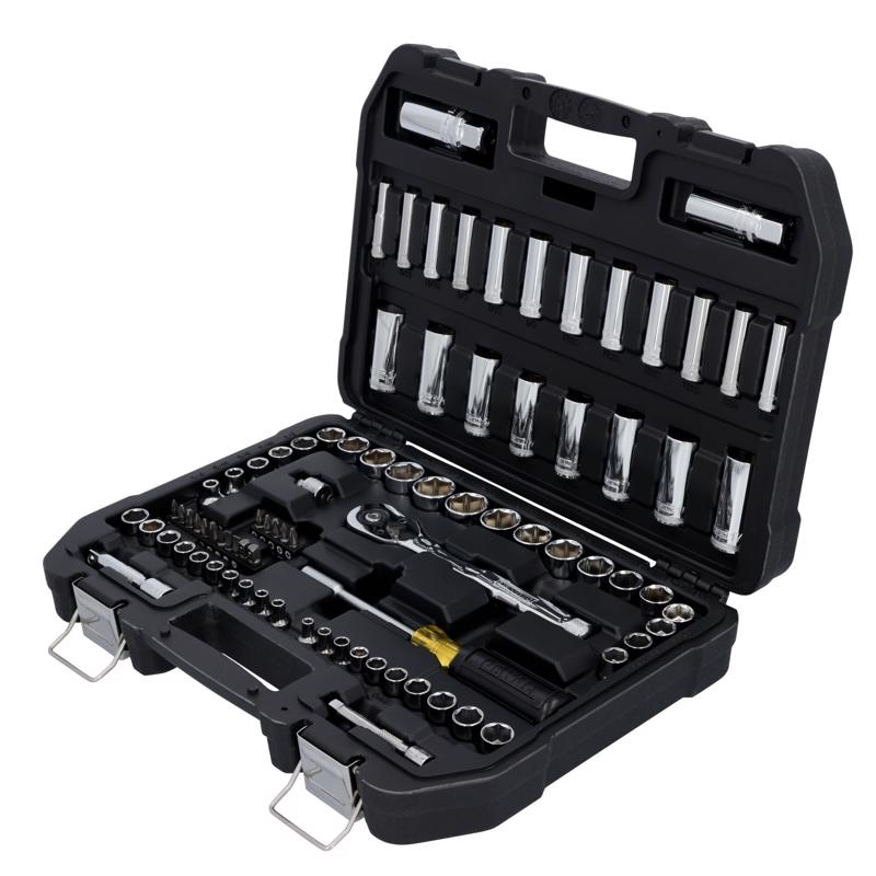 DeWalt 1/4 and 3/8 in. drive Metric/SAE Mechanic's Tool Set 84 pc