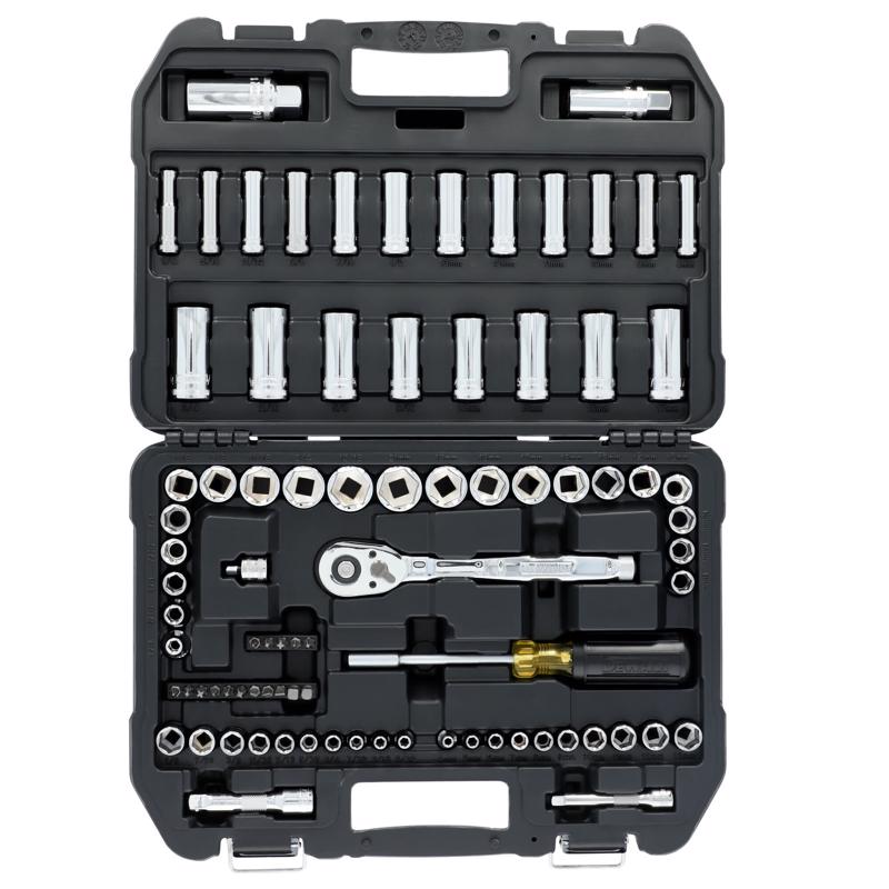 DeWalt 1/4 and 3/8 in. drive Metric/SAE Mechanic's Tool Set 84 pc