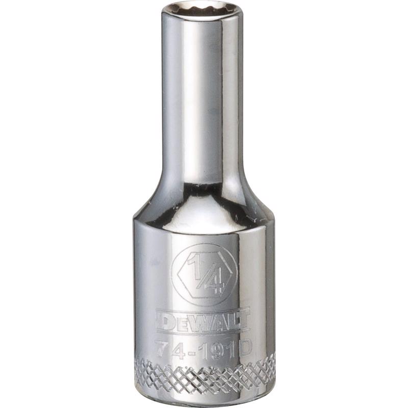 DeWalt 1/4 in. X 3/8 in. drive SAE 12 Point Deep Socket 1 pc
