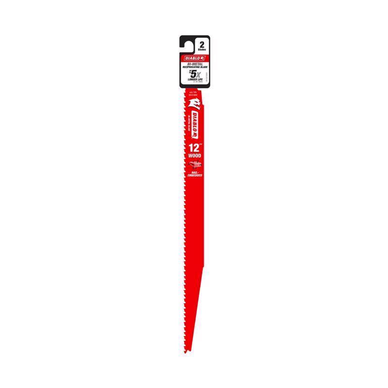 Diablo 12 in. Bi-Metal Reciprocating Saw Blade 4/6 TPI 1 pk