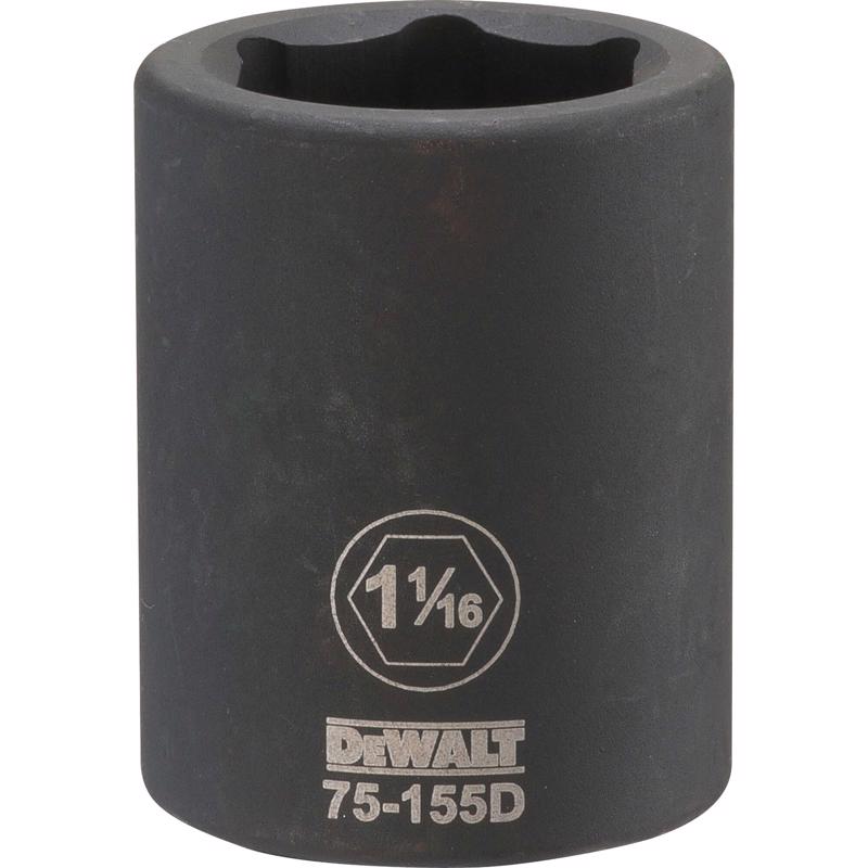 DeWalt 1-1-16 in. X 3/4 in. drive SAE 6 Point Impact Socket 1 pc