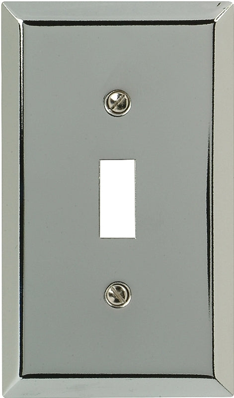Amerelle 161T Wallplate, 4-15/16 in L, 2-7/8 in W, 1-Gang, Polished Chrome, Steel