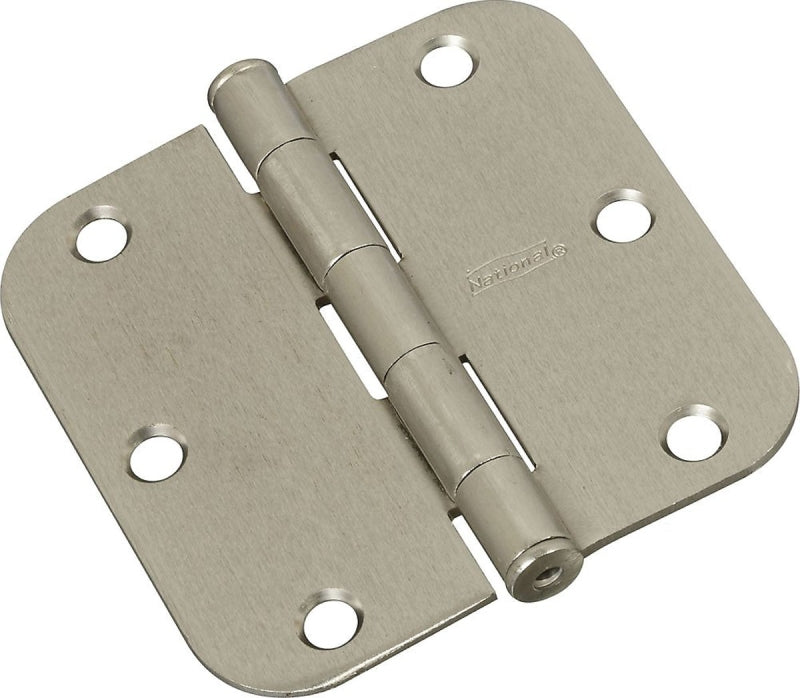 National Hardware N830-242 Door Hinge, 3-1/2 in H Door Leaf, 3-1/2 in L x 3-1/2 in W, Cold Rolled Steel, Satin Nickel