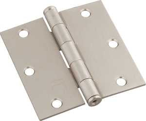 National Hardware N830-248 Door Hinge, 3-1/2 in H Door Leaf, 3-1/2 in L x 3-1/2 in W, Cold Rolled Steel, Satin Nickel
