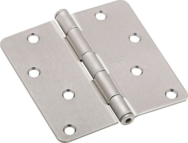 National Hardware N830-246 Door Hinge, 4 in H Door Leaf, 4 in L x 4 in W, Cold Rolled Steel, Satin Nickel, 55 lb