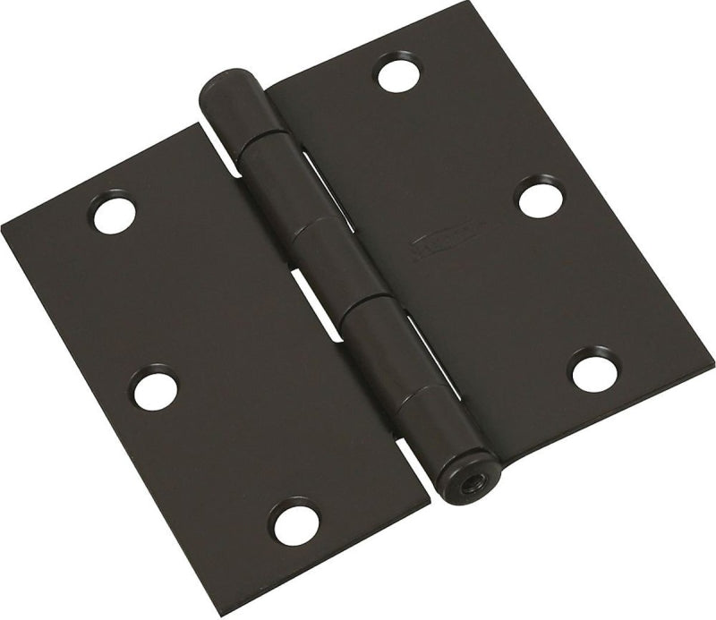 National Hardware N830-203 Door Hinge, 3-1/2 in H Door Leaf, 3-1/2 in L x 3-1/2 in W, Steel, Oil-Rubbed Bronze