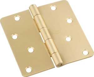 National Hardware N830-228 Door Hinge, 4 in H Door Leaf, 4 in L x 4 in W, Cold Rolled Steel, Satin Brass, 55 lb