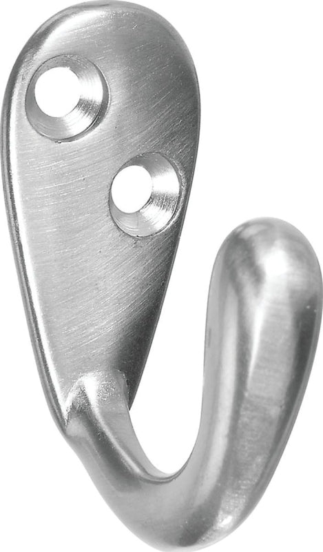 National Hardware SPB1425 Series N830-142 Robe Hook, Zinc, Satin Nickel