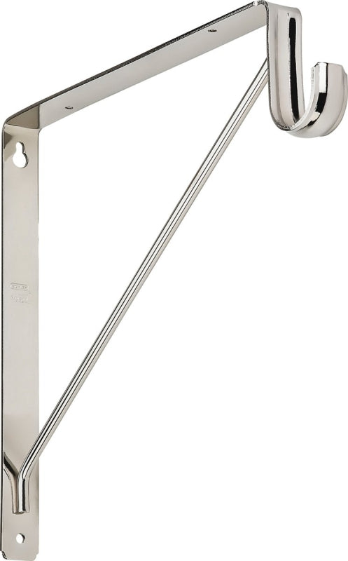 National Hardware S822-091 Shelf and Rod Bracket, 125 lb, Steel, Chrome-Plated