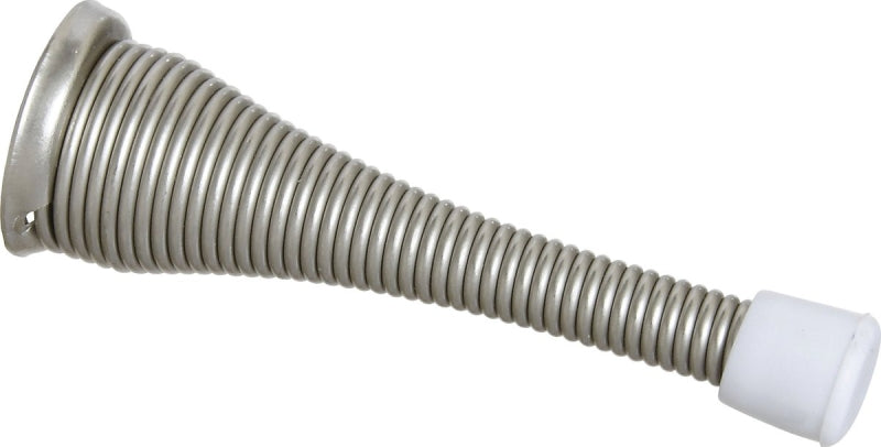 National Hardware N830-157 Door Stop, 15/16 in Dia Base, 3 in Projection, Steel, Satin Nickel